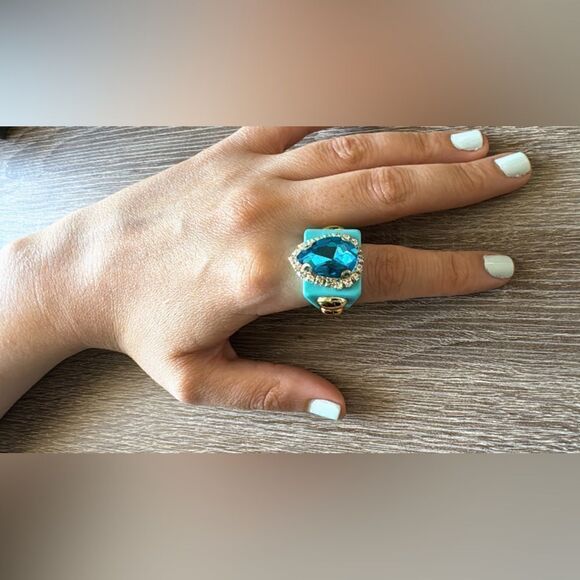 Bohemian blue ring A859 - Picture 3 of 3